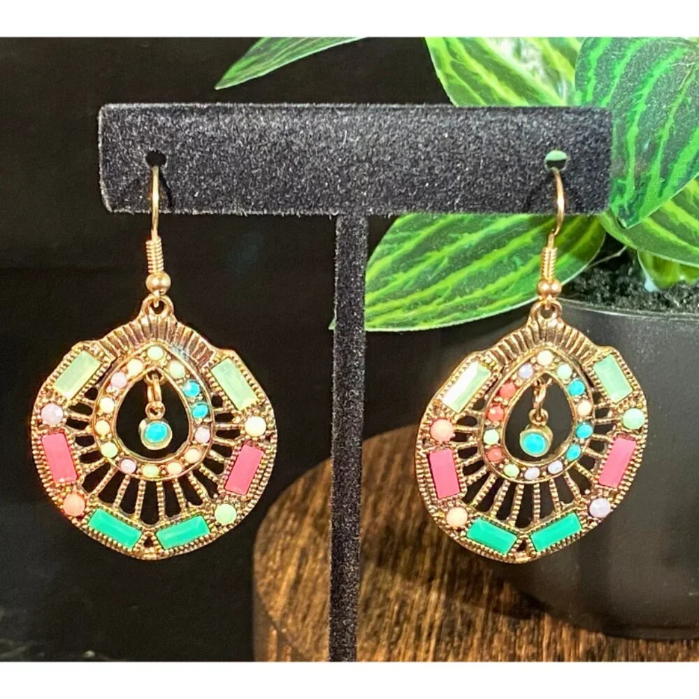 NEW, NEVER WORN Bohemian-Style Drop Earrings